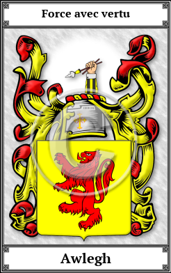 Awlegh Family Crest Download (JPG)  Book Plated - 150 DPI