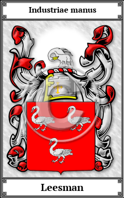 Leesman Family Crest Download (JPG) Book Plated - 600 DPI