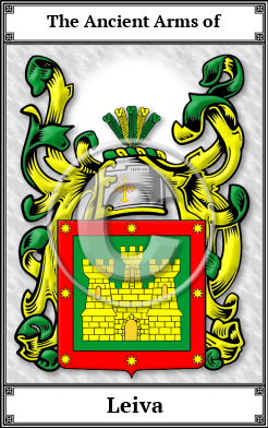 Leiva Family Crest Download (JPG) Book Plated - 600 DPI