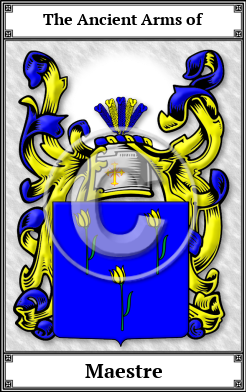 Maestre Family Crest Download (JPG)  Book Plated - 150 DPI