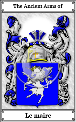Le maire Family Crest Download (JPG)  Book Plated - 150 DPI