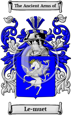 Le-muet Family Crest Download (JPG) Heritage Series - 300 DPI