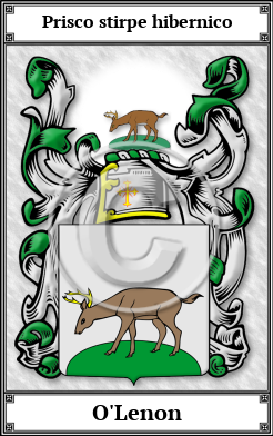 O'Lenon Family Crest Download (JPG)  Book Plated - 150 DPI