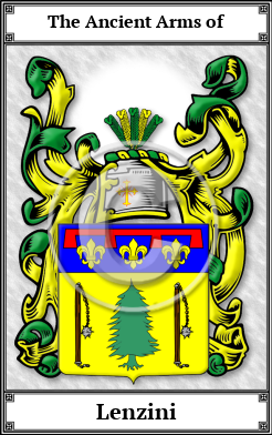 Lenzini Family Crest Download (JPG)  Book Plated - 150 DPI