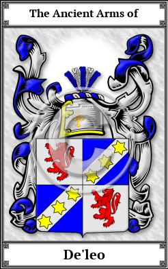 De'leo Family Crest Download (JPG)  Book Plated - 150 DPI