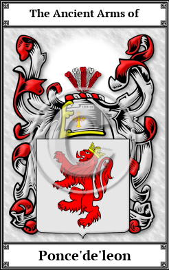 Ponce'de'leon Family Crest Download (JPG) Book Plated - 600 DPI