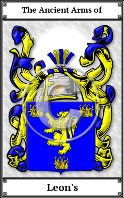 Leon's Family Crest Download (JPG)  Book Plated - 150 DPI