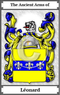Léonard Family Crest Download (JPG) Book Plated - 600 DPI