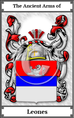 Leones Family Crest Download (JPG)  Book Plated - 150 DPI