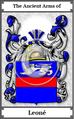 Leoné Family Crest Download (JPG)  Book Plated - 150 DPI