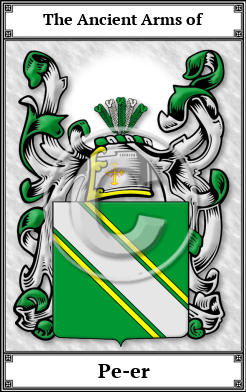 Pe-er Family Crest Download (JPG) Book Plated - 600 DPI