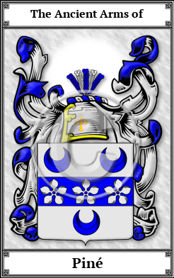 Piné Family Crest Download (JPG) Book Plated - 150 DPI