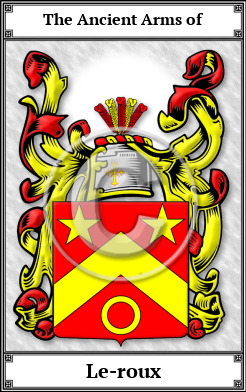 Le-roux Family Crest Download (JPG)  Book Plated - 150 DPI