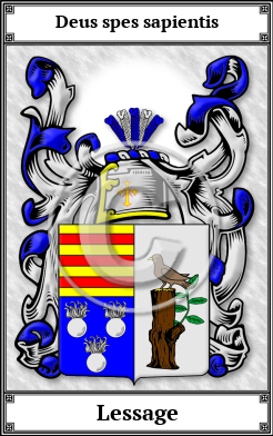 Lessage Family Crest Download (JPG)  Book Plated - 150 DPI