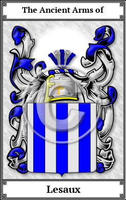 Lesaux Family Crest Download (JPG)  Book Plated - 150 DPI