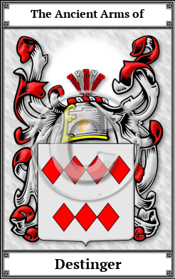 Destinger Family Crest Download (JPG)  Book Plated - 150 DPI
