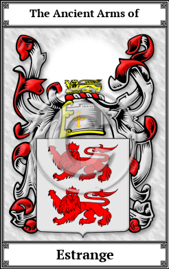 Estrange Family Crest Download (JPG)  Book Plated - 150 DPI