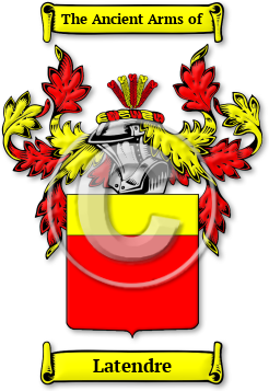 Latendre Family Crest Download (JPG) Legacy Series - 600 DPI