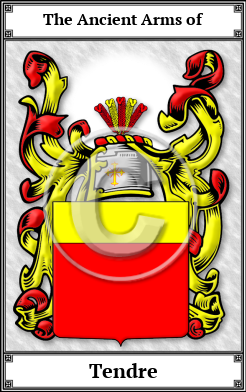 Tendre Family Crest Download (JPG)  Book Plated - 150 DPI