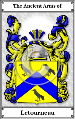 Letourneau Family Crest Download (JPG)  Book Plated - 150 DPI