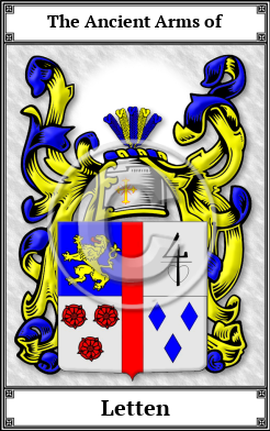 Letten Family Crest Download (JPG) Book Plated - 600 DPI