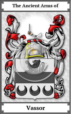 Vassor Family Crest Download (JPG)  Book Plated - 150 DPI
