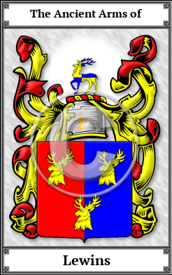 Lewins Family Crest Download (JPG)  Book Plated - 150 DPI