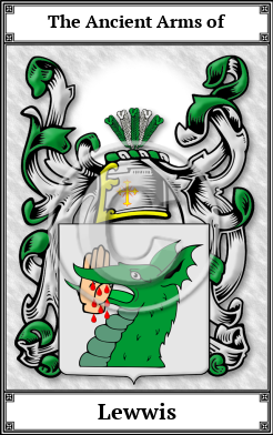 Lewwis Family Crest Download (JPG)  Book Plated - 150 DPI