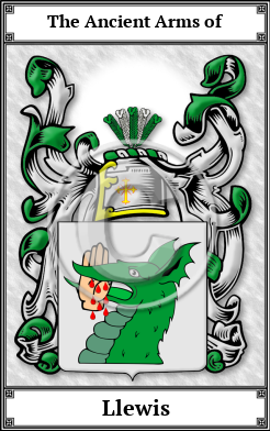 Llewis Family Crest Download (JPG)  Book Plated - 150 DPI