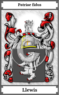 Llewis Family Crest Download (JPG) Book Plated - 600 DPI