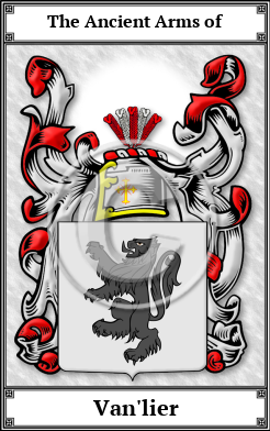 Van'lier Family Crest Download (JPG)  Book Plated - 150 DPI