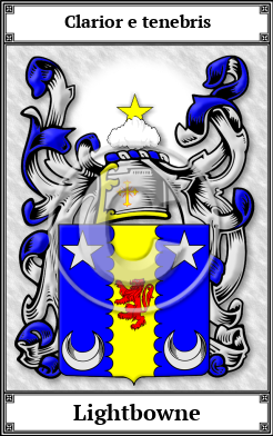 Lightbowne Family Crest Download (JPG)  Book Plated - 150 DPI