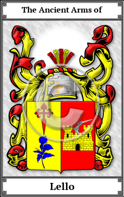 Lello Family Crest Download (JPG)  Book Plated - 150 DPI