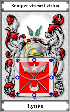 Lynes Family Crest Download (JPG) Book Plated - 600 DPI