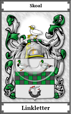 Linkletter Family Crest Download (JPG)  Book Plated - 150 DPI