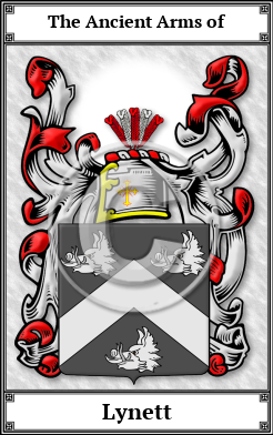 Lynett Family Crest Download (JPG)  Book Plated - 150 DPI