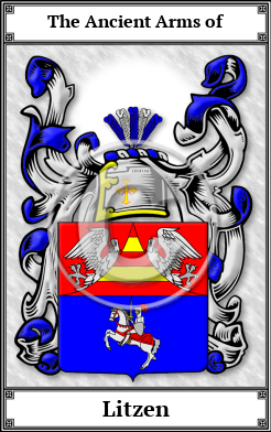 Litzen Family Crest Download (JPG)  Book Plated - 150 DPI