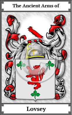 Lovsey Family Crest Download (JPG) Book Plated - 600 DPI