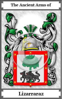 Lizarraraz Family Crest Download (JPG)  Book Plated - 150 DPI