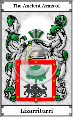 Lizarriturri Family Crest Download (JPG)  Book Plated - 150 DPI