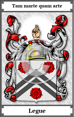 Legue Family Crest Download (JPG) Book Plated - 600 DPI