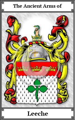 Leeche Family Crest Download (JPG)  Book Plated - 150 DPI
