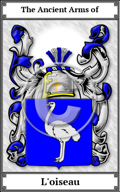 L'oiseau Family Crest Download (JPG) Book Plated - 600 DPI