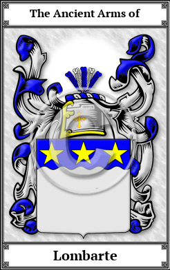 Lombarte Family Crest Download (JPG)  Book Plated - 150 DPI