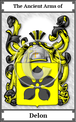 Delon Family Crest Download (JPG)  Book Plated - 150 DPI