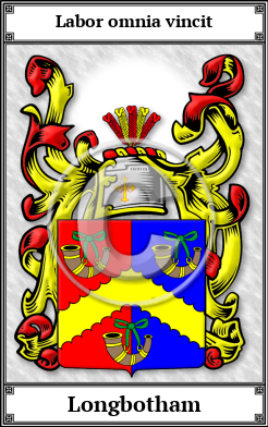 Longbotham Family Crest Download (JPG)  Book Plated - 150 DPI
