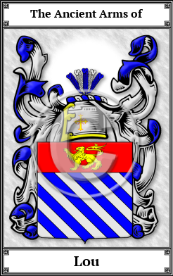 Lou Family Crest Download (JPG) Book Plated - 600 DPI