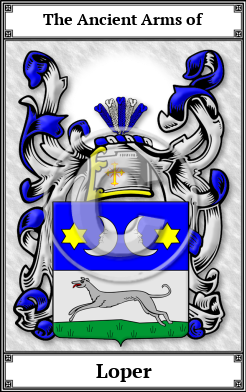 Loper Family Crest Download (JPG)  Book Plated - 150 DPI