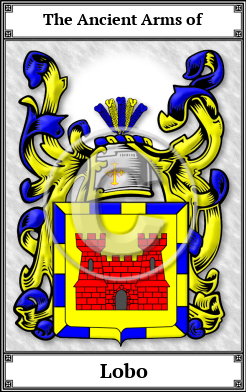 Lobo Family Crest Download (JPG) Book Plated - 300 DPI