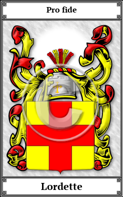 Lordette Family Crest Download (JPG) Book Plated - 600 DPI